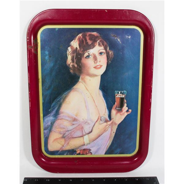 COCA COLA TRAY OF A 1927 CALENDAR GIRL