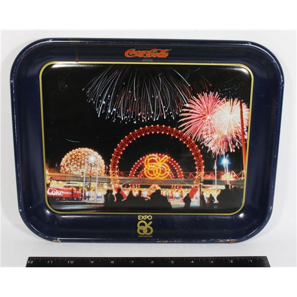 COCA COLA TRAY FOR THE 1986 EXPO