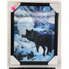 Image 1 : NEW 3D AFFECT BLACK AND WHITE WOLVES FRAMED