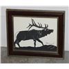Image 1 : FRAMED ELK ARTWORK UNABLE TO CONFIRM SIGNATURES OF