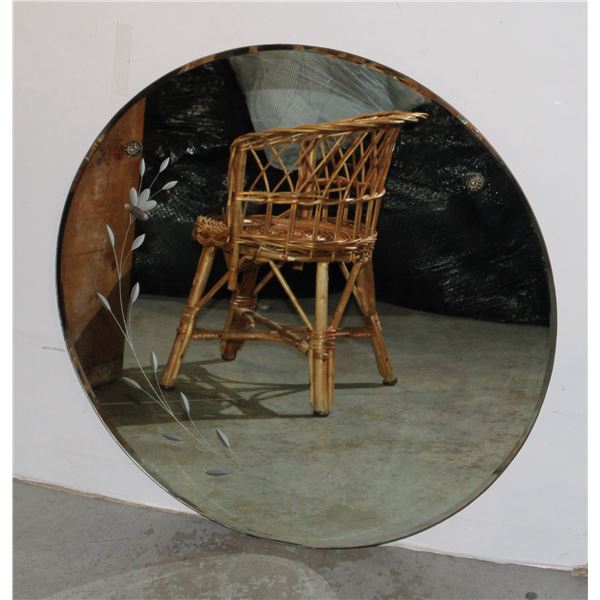VINTAGE ROUND MIRROR APPROX 24" DIAMETER