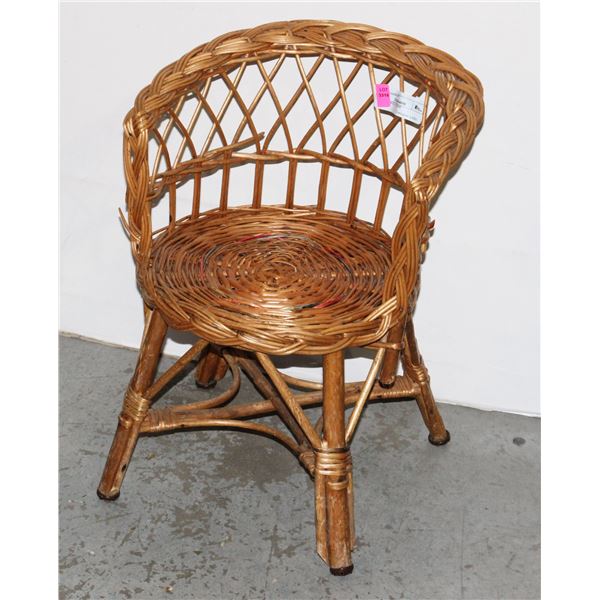 LARGE WICKER DOLL CHAIR