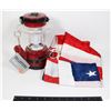 Image 1 : LOT OF MISC. ITEMS INCL. U.S.A  FLAG, LANTERN