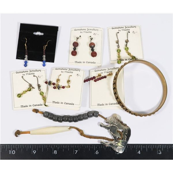 BUNDLE OF ASSORTED JEWELRY, SOME MARKED MADE
