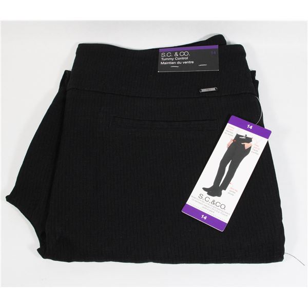 SIZE S.C.&CO. DRESS PANTS NEW BLACK INSEAM 28"