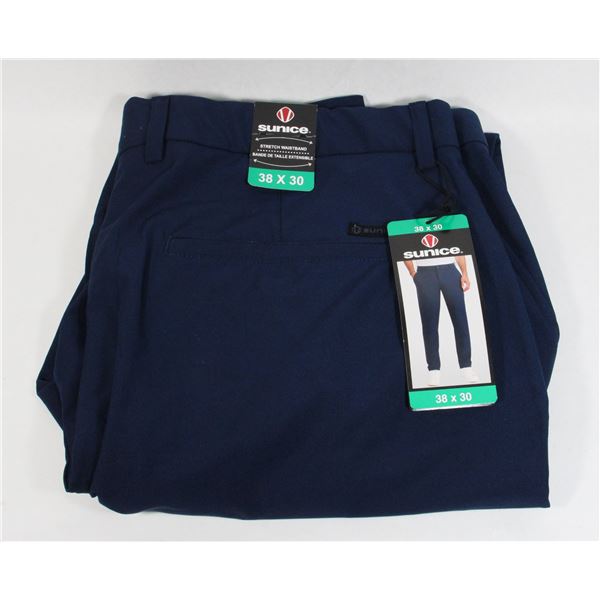 38X30 SUNICE DRESS PANTS BLUE NEW