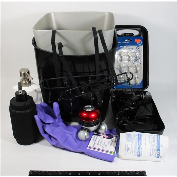 LOT OF BATHROOM DECOR AND OTHER ITEMS