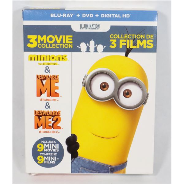 DESPICABLE ME, DESPICABLE ME 2, AND MINIONS BLURAY