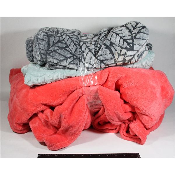 THREE ASSORTED SIZE BLANKETS