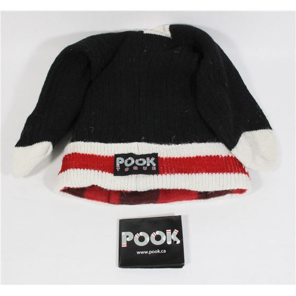 REVERSIBLE POOK TOQUE NEW. ADULT 1 SIZE FITS MOST