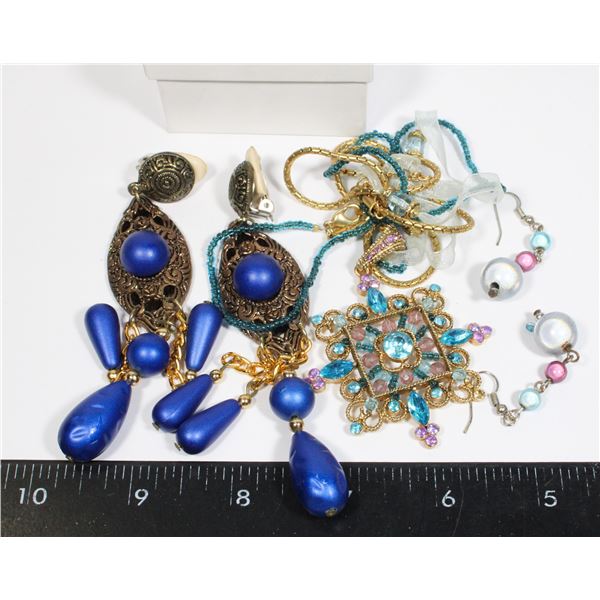 SMALL BOX OF ASSORTED FASHION JEWELRY