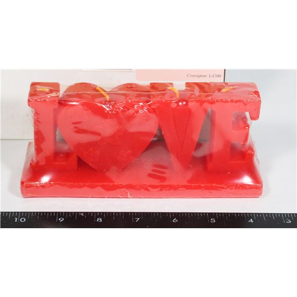 NEW ITEM #12826, "LOVE" SHAPED CANDLE