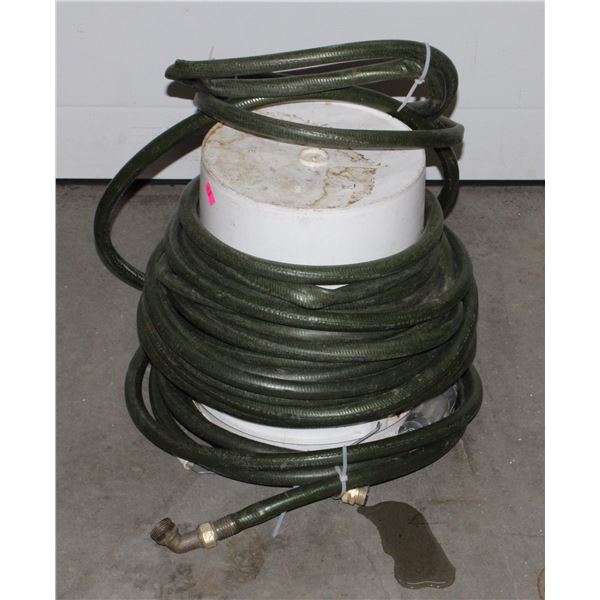 GARDEN HOSE AND BUCKET