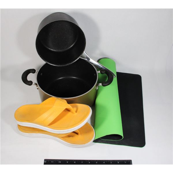 FLIP FLOPS SOLD WITH POTS AND PANS