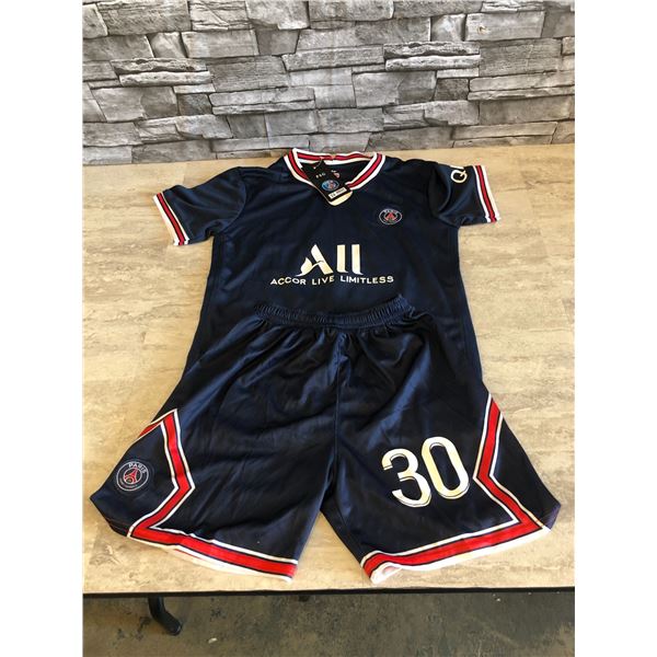 Kids Soccer Jersey Shirt and Shorts - #30 Messi - Kids Size 8 - Brand New