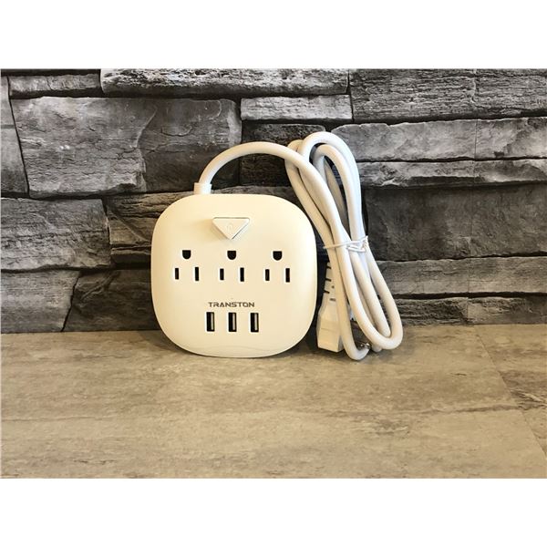 Power Strip with USB Charger - White - Brand New