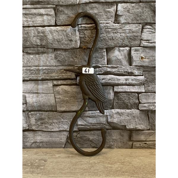 Wrought Iron Hummingbird Decorative Hook - 13"