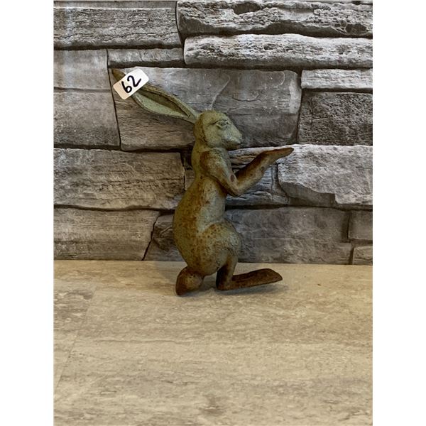 Cast Iron Rabbit Figurine - 7"