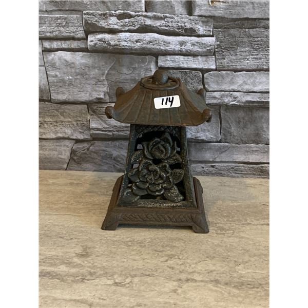 Vintage Partylite Pagoda Cast Iron  Candle Lantern - 6.5" Tall