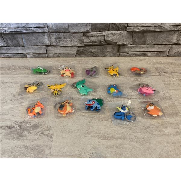 Assorted Pokemon Key Chains - 15 Pcs - Brand New