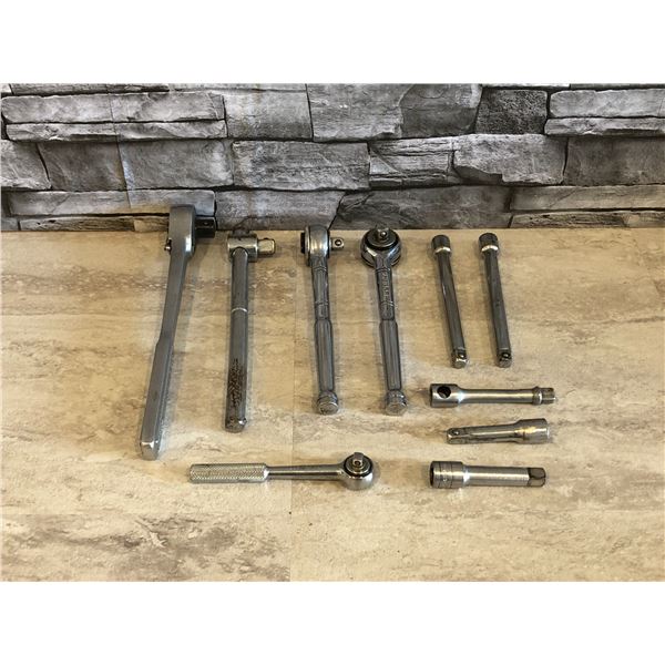 Assorted Ratchets & Extensions - 10 Pcs