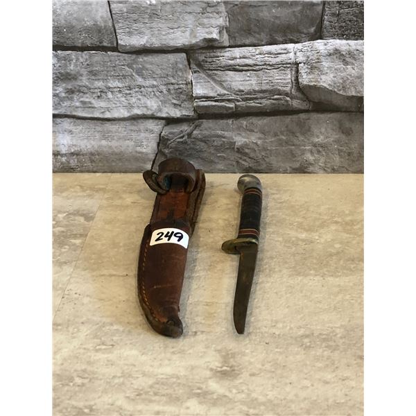 Vintage Western Knife with Stag Handle