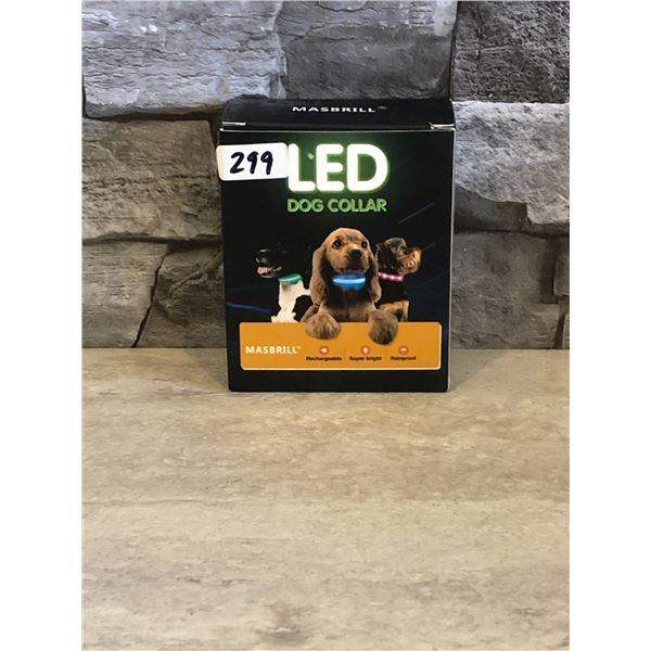 LED Dog Collar - Size Medium - Blue - Brand New