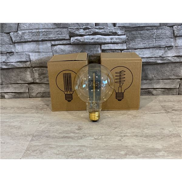 G30 Edison Globe Bulb - Incandescent - 40W - Warm White - 2 Pack - Brand New
