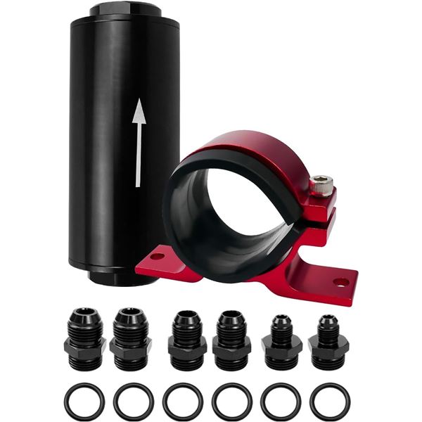 10 Micron Inline Fuel Filter with 50mm Mounting Bracket - Brand New