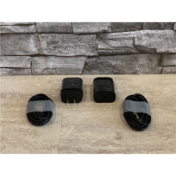 USB Wall Chargers & Lightning to USB Cords - Black - 2 Sets - Brand New