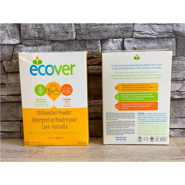 Lot of 2 - Ecover Dishwasher Powder With  Plant Based & Mineral Ingredients - Citrus Scented - 3 Lbs