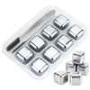 Image 1 : Stainless Steel Reusable Ice Cubes with Mini Tongs - 8Pcs - Brand New