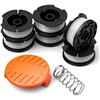 Image 1 : Trimmer Autofeed Replacement Spool - Compatible with Black and Decker Weed Wacker - 6 Spool, 1 Cap, 
