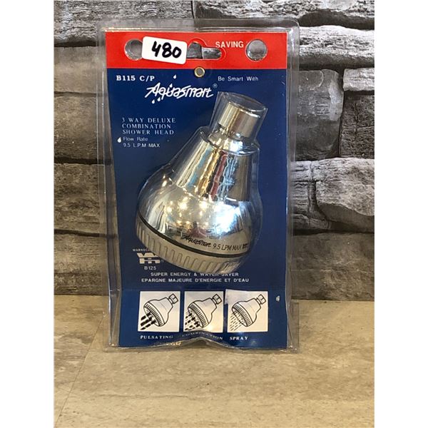 Aquasmart Shower Head - Model #: B115 C/P - 3 Way Deluxe Combination  - Flow Rate 9.5 LPM Max - Bran