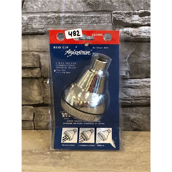 Aquasmart Shower Head - Model #: B115 C/P - 3 Way Deluxe Combination  - Flow Rate 9.5 LPM Max - Bran