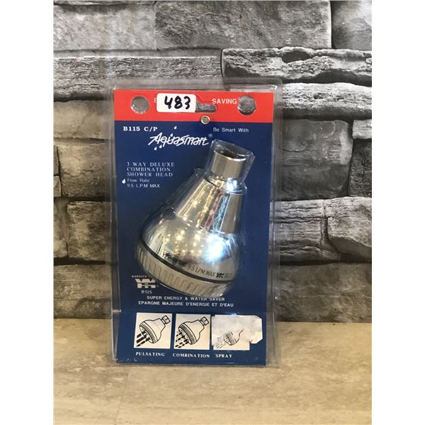 Aquasmart Shower Head - Model #: B115 C/P - 3 Way Deluxe Combination  - Flow Rate 9.5 LPM Max - Bran