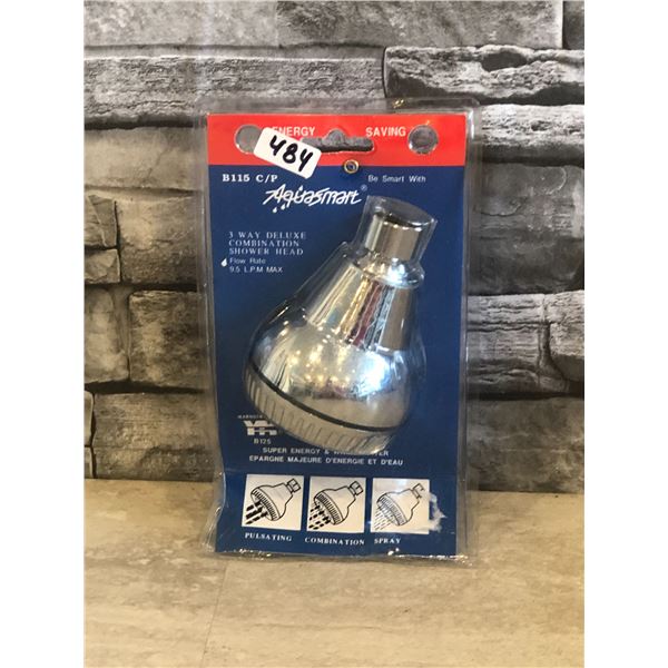 Aquasmart Shower Head - Model #: B115 C/P - 3 Way Deluxe Combination  - Flow Rate 9.5 LPM Max - Bran