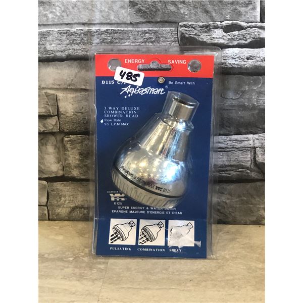 Aquasmart Shower Head - Model #: B115 C/P - 3 Way Deluxe Combination  - Flow Rate 9.5 LPM Max - Bran