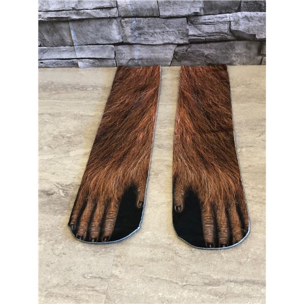 Fun Socks - 3D Print Animal Feet Pattern - Monkey - Brand New
