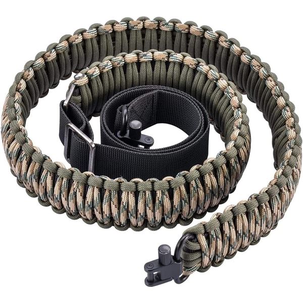 Two-Point Paracord Sling with Swivels - Green & Grey - Brand New