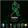 Image 1 : Hockey Player 3D Lamp - 7 LED Color Changing Touch - Rechargeable - Brand New