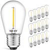Image 1 : Visterlite LED S14 Low Voltage Bulbs with E26 Base for Outdoor Solar String Lights - 15 Pcs- Brand N