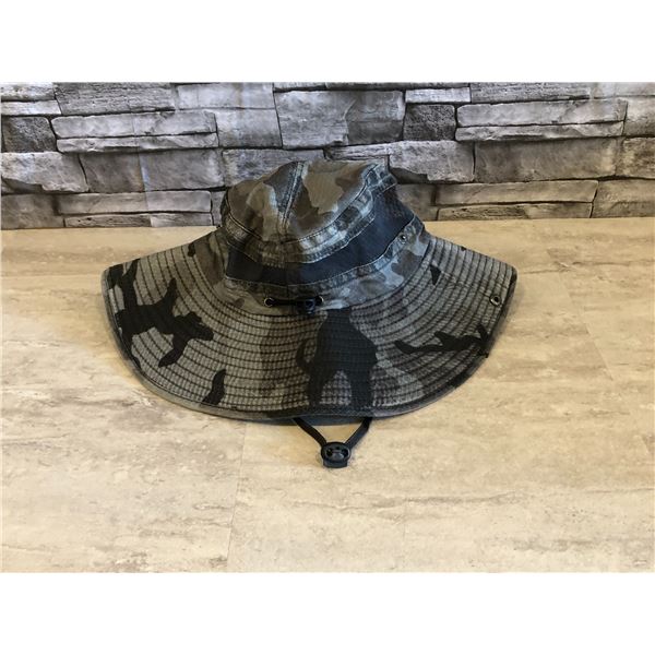 Men's Boonie Hat with Mesh - Camo Black - One Size Fits All - Brand New