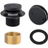 Image 1 : Lot of 2 - Artiwell Tip-Toe Bathtub Drains Trim Set with Two-Hole Overflow Faceplate - Matte Black -