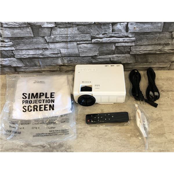 Home Theater Projector with Fold-up Screen - Not Tested