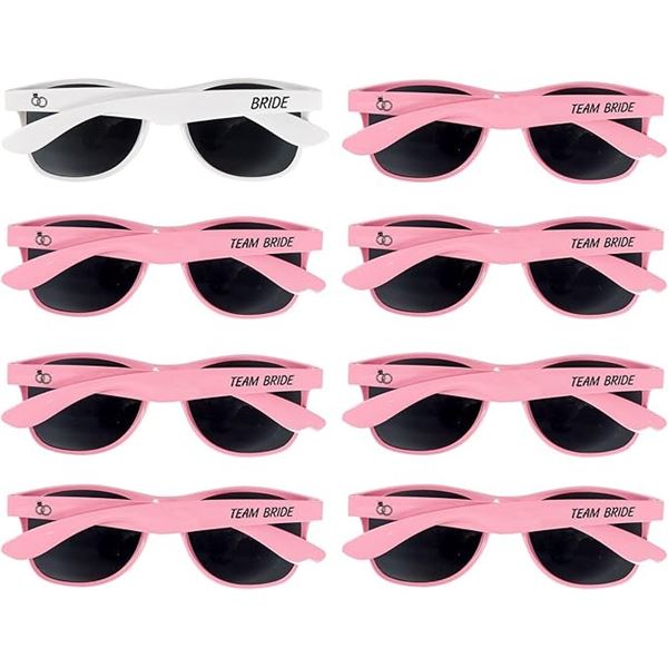 Bachelorette Party Sunglasses  - Set of 1 x "Bride" & 7 x "Team Bride" - Brand New