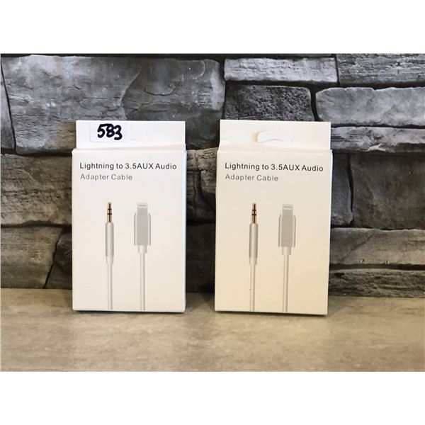 Lot of 2 - Lightning to 3.5 Aux Audio Adapter Cable - Brand New