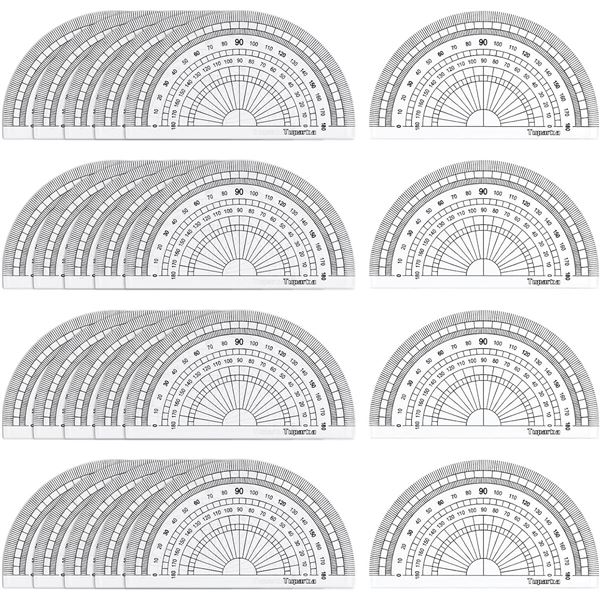 Protractor - Clear - 24 Pack - 180 Degrees - 10cm - Brand New