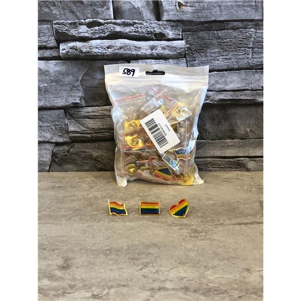 Assorted Rainbow Pins - 50 Pcs - Brand New