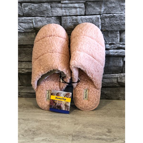 Fuzzy Memory Foam Slip On Slippers - Light Pink - Size 9-10 (L) - Brand New